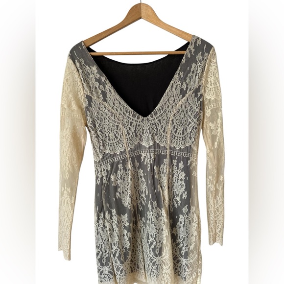 Free People Lace Boho Dress Ivory - Picture 8 of 15